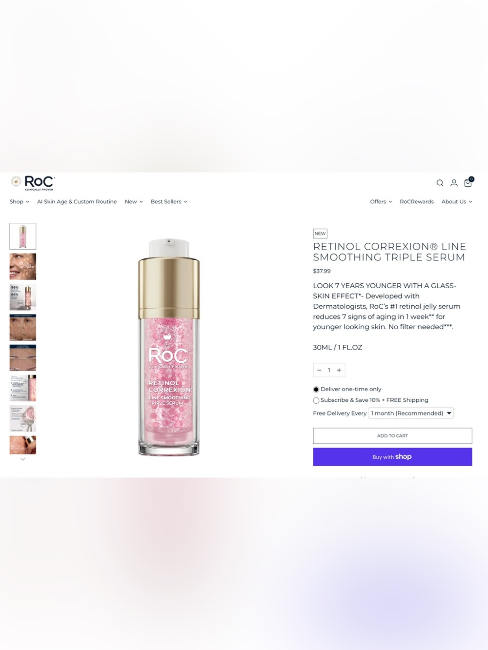 RoC Retinol Correxion Line Smoothing Triple Serum - Pink